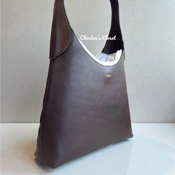 Coach Brooklyn Maple Brown Color Leather Shoulder Bag 28 - Picture 12 of 13